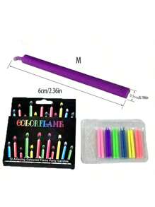 6pcs/12pcs Colorful Flame Candles For Dessert, Baking, Cake, Popular Party, Creative Rainbow Birthday Candle