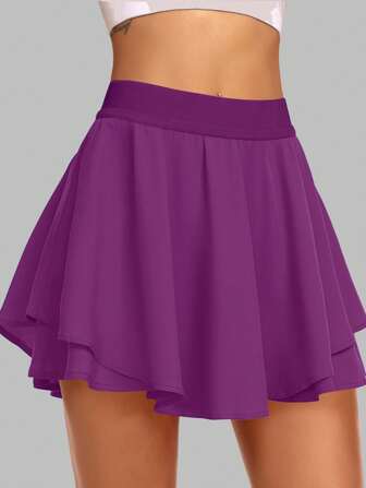 JoyGirl 女士褶皱网球裙配短裤高腰高尔夫短裙迷你裙健身裙运动短裙带口袋