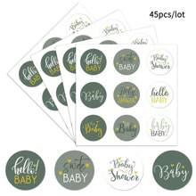 45 Pieces Boy Girl Baby Shower Favors Stickers Mini Kisses Candy Stickers Chocolate Drop Labels Wrappers Little Cutie Baby Shower Decoration For Sprinkle Birthday Party(5pcs/45stickers) - Multicolor - View 14