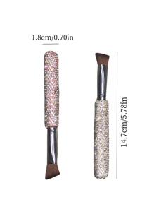 1 Pc Multi-Function Makeup Brush - Premium Crystal Triangle Highlighter Brush For Brightening Tear Troughs, Face Contour, Nose Shading, Concealing, Delicate & Portable, Soft Bristles