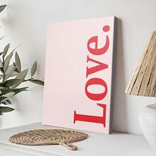 1 póster de lienzo, póster de lienzo, mural de amor, póster de amor para el día de San Valentín, mural de amor con arte rosa, decoración de fuente, regalo ideal para sala de estar, pasillo y oficina, arte moderno, mural para el hogar