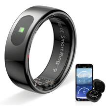 FlexTouch Smart Ring Health Tracker With Touchpad, Anillo Inteligente Para Hombre, Health Rings For Women & Men, Long Battery Life Sleep Ring, Waterproof Fitness Tracker - màu đen - Xem 2
