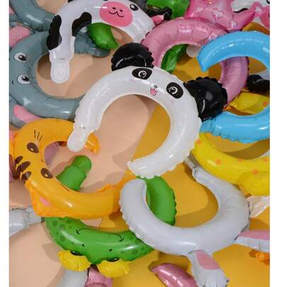 kumozawa 20pcs PE Inflatable Headband Balloon, Cute Cartoon Animal Print Random Headband Balloon For Kids Or Adult Party Celebration