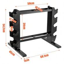 Youyijia Compact Dumbbell Rack Heavy Duty Dumbbell Rack Dumbbell Rack Weight Storage Rack Compact Gym Storage Rack Kettlebell Rack Multi-Tier Weight Rack Home Fitness Racks - Black - View 6