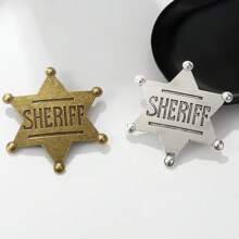 Sheriff Badges, Western Police Vest Badge, Deputy Sheriff Badge, Cowboy Party Decoration Badge,Makeup Ball Costume Props Party Favors Supplies, Police Badge Medallion Pins For Carnival Prizes, Party Bag Gift Fillers