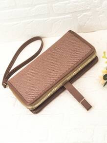 Women Long Wallet Fashion Mini Handbag Phone Purse Exquisite Patchwork Contrast Animal Print Texture PU Leather Multi-Function Zipper Phone Wallet Large Capacity Card Holder Pouch Wallet Purse Wallet