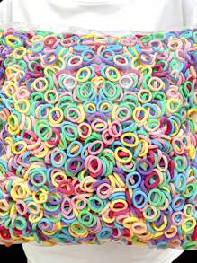 Colored Hair Bands For Girls, 100/500/1000pcs/Pack, Polyester Nonwoven Fabric, Mixed Colors - Perfect Gift For Students