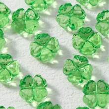 20/50pcs 3D Acrylic Four-Leaf Clover Beads (Green), Four-Leaf Clover Beads For Lucky Bracelets, Crafts, Floral Necklaces, Earrings And Other DIY Jewelry Making