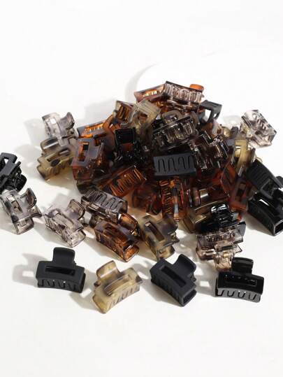 15/20/30pcs Mini Flower Shaped Hair Clips, Coffee Color Small Size Hair Claws Bangs Clips Hair Accessories (One-Size Refers To 20pcs) Hair Jaw Clip Hair Clamps Hair Clutch Hair Catcher Clip, Claw Clip Fall Winter For Vacation Outfits Woman