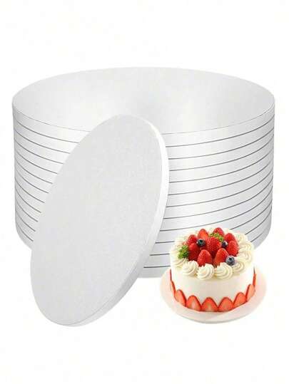 3pcs - 1pc 8/10/12 Inch Round White Heavy Duty Cake Board, Gold/Black Thick Cardboard Cake Bases, Sturdy Cake Boards, Ideal For Baking DIY Cakes And Pastries, Home Kitchen Baking Supplies, Suitable For Halloween, Christmas, Back To School, Parties, Oktoberfest, Easter, Valentine's Day, Mother's Day, Father's Day And New Year Celebrations