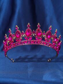 1pc Elegant Queen Crown Rhinestone Romantic Bridal Headpiece Wedding Accessory Valentine's Day Accessories