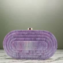 Acrylic Evening Clutch Box Purse Marble Handbag For Wedding Cocktail Party Banquet - Màu Lilac Tím - Xem 1