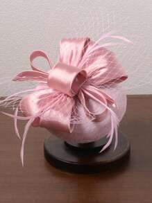 Elegant Ladies Small Hat, British Style Fascinator Headpiece, Vintage Lady's Hat Suitable For Party, Tea Party, Wedding Photo Shooting, Decorated Headwear With Veil