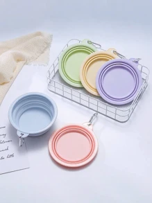 1 件可伸缩折叠狗狗爱好者和狗妈妈爱碗带挂钩，轻巧简约风格，适合散步、旅行、户外活动