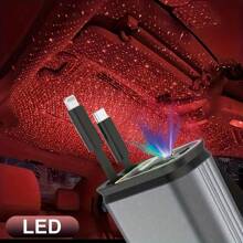 120W Universal Fast Car Charger, Starlight LED Projector, 4-In-1 Dual Retractable Cable, 180° Adjustable Direction With 2.6ft Retractable Cord, USB-C Port, Ceiling Galaxy Light For Car Phone Accessories - one-size - View 7