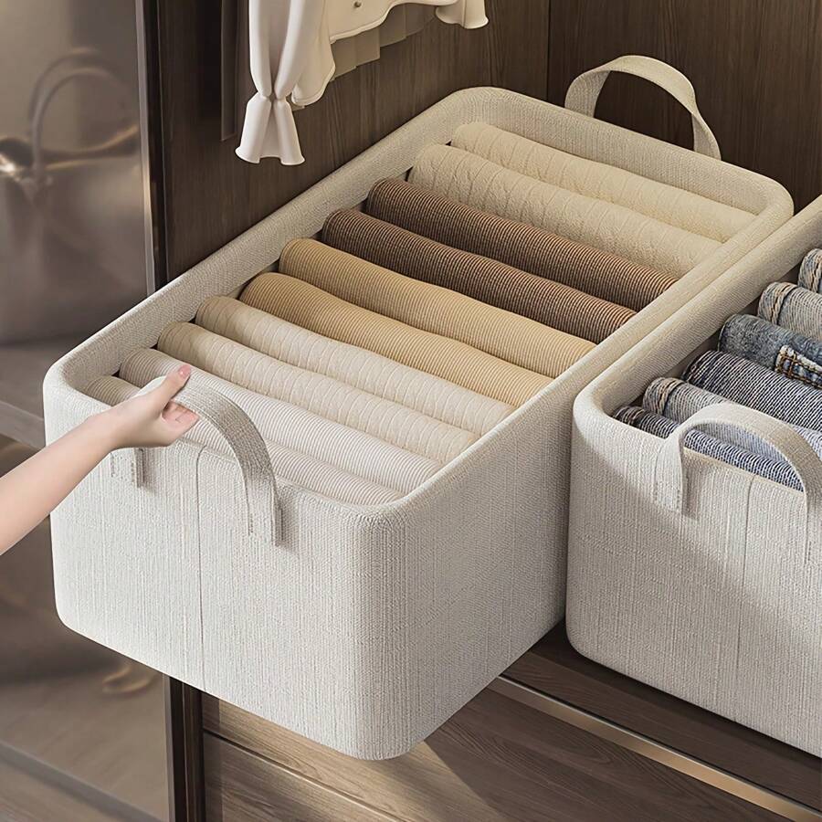 1 stuk bureau-organizerbox, opvouwbare opbergmand van bamboevezels en staal, geschenkdoos, opbergmand voor kleding/speelgoed/snacks, badkamerdecoratie, zomer, terug naar school