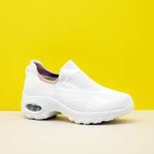 女士舒适休闲针织一脚蹬运动鞋、舞蹈鞋和气垫鞋