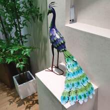 1pc Metal Peacock Outdoor Statue, Peacock Garden Decor Art, Suitable For Home, Garden, Patio, Backyard, Porch, Lawn To Enhance Artistic Atmosphere Gifts Birthday Graduation - Multicolor - View 2
