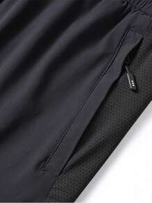 Pantalones cortos deportivos estilo novio Corelite para hombres con gráfico de letras, shorts para gimnasio, shorts jogger, con bolsillo con cremallera y cordón, para entrenamiento, , gimnasio en verano