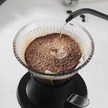 Reusable Coffee Dripper, Clever Cup, Coffee Filter, Can Filter Coffee, Tea And Juice, Model V01 Suitable For 1-2 Servings And V02 Suitable For 1-4 Servings, Barista Hand Drip Coffee Tool, Suitable For Kitchen, Bar, Outdoor, Cafe, Resin Material Anti-Drop And Durable - Black - View 3