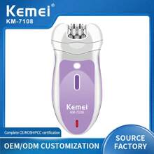 Depiladora eléctrica portátil recargable inalámbrica 4 en 1 KEMEI Km-7108 para el rostro, artefactos electrodomésticos KEMEI