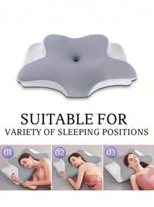 1 PIEZA Almohada ortopédica con forma de mariposa de espuma viscoelástica - Soporte ergonómico para la columna cervical, rebote lento, almohada para el cuello para dormir, apta para dormir de lado y boca arriba, promueve el posicionamiento correcto de la columna, baja alergénica, funda de almohada lavable a máquina