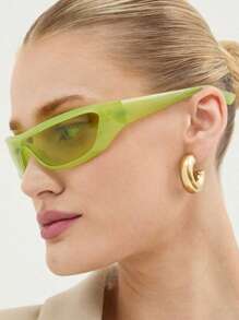 Y2K 一体式时尚眼镜 个性嘻哈小框方形简约时尚眼镜