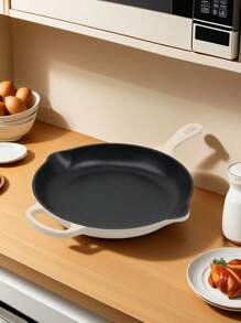 1 件 27 厘米铸铁搪瓷煎锅，不粘炉灶兼容煎锅