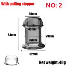 Tapón anal de silicona transparente negro de 4 tamaños, con agujero para mirar, superficie lisa, juguete sexual de silicona en forma de pene, juguetes sexuales para mujeres y hombres, juegos de adultos, juguetes anales unisex, entrenador anal para parejas, sexshop