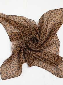 1pc豹纹小头巾欧美复古辣妹风夏季小方头巾嘻哈头巾发饰