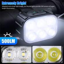 NetHong LED Waterproof Bike Light Set Bicycle Torch Front And Rear Rechargeable USB Lamp - Black - View 6