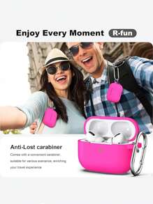 1pc Silicone Case + Track-Shaped Round Buckle Earphone Case Compatible With Apple 1/2/3, Pro/Pro 2/Pro 3, Shock-Resistant Protective Cover, New 4th Gen