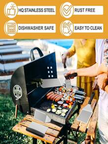 Espátula para bistec de acero inoxidable para barbacoa, tenazas para parrilla Hibachi y tortitas, pala gruesa para servir pizza - Herramientas de cocina - Multicolor - Ver 4