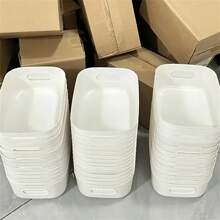 带手柄的矩形白色塑料储物篮 - 适用于橱柜、浴室和食品储藏室的多功能整理箱 - 非常适合香料、零食和必需品、搁板篮