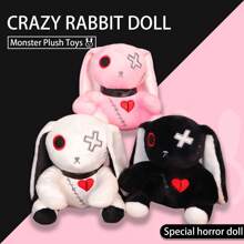 1 件哥特兔子毛绒玩具恐怖毛绒玩具复活节毛绒玩具恐怖兔子毛绒玩具疯狂兔子毛绒玩具