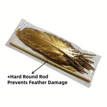 [Premium Handmade Imitation Feather ] 20pcs Luxe Crafts Golden Artificial Feathers For Crafts, DIY Projects, Wedding Decorations, And Accessory Embellishments - Premium Quality Handmade Imitation Feather Set