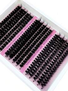 270 stuks 15 trays van elk 60+80+100, zachte en donzige 5D Russische krullende nertsenwimpers, 0,07 mm dik, 8-16 mm gemengde lengte, voor wimperverlenging en make-up - dikke en opvallende zwarte nepwimpers