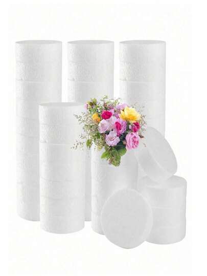 10/20/12 piezas Bloques de espuma floral blanca redonda, espuma seca para arreglos florales DIY, suministros para decoración de bodas y fiestas
