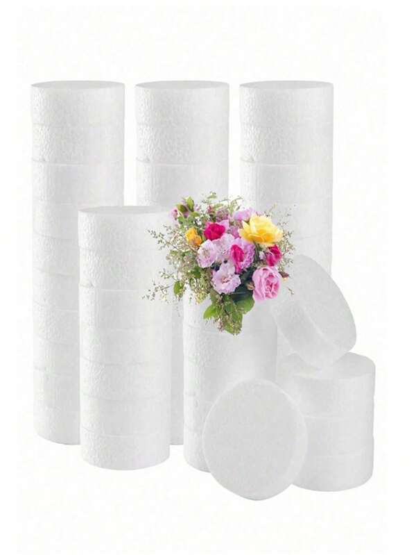 10/20/12/Pcs White Floral Foam Round Florist Foam Brick Dry Floral Foam Blocks Fresh Flowers Foam Mud DIY Flower Arrangements Supplies For Wedding And Festival Party Decor