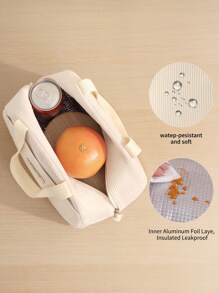 1pc Oxford Cloth Portable Insulated Lunch Bag, Rectangular With Aluminum Foil Layer, Reusable Insulated Cooler, Suitable For Students, Office Workers, And Outdoor Picnics, Keeping Food Warm, Fresh, Waterproof, Fall & Winter Straight Down, Gifts For Teachers, Friends And Family, Valentine's Day Gift,Back To School,Christmas Day School Supplies Travel Essentials