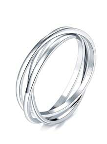 3 件/套经典 925 纯银戒指女士结婚珠宝精美珠宝情人节礼物