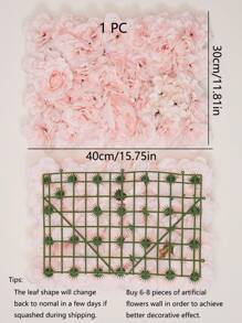 40*30厘米人造玫瑰花墙适合婚礼装饰、房间装饰、家居装饰、圣诞装饰 - 彩色 - 查看 2