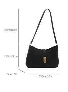 Leather Underarm Bag Fashion Women Bag Handbag Solid Shoulder Bag Simplicity Classic Women's Messenger Bag For Lady Winter Gifts - Black - View 5