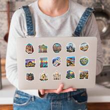 50PCS World Landmark Attractions Stickers Vinyl Aesthetics Stickers Scrapbooking, Diary, Bumper, Skateboard, Water Bottle, Cartoon, Hard Hat, Car Stickers And Decals