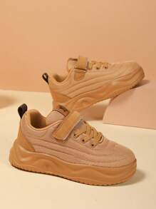 1 双采用 PU 钩环设计的儿童运动鞋，适合大男孩的透气户外运动鞋，以及中大女孩的运动鞋 - 棕色 - 查看 5