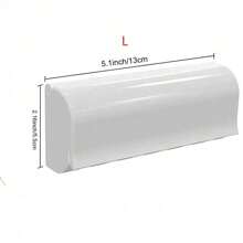 1pc Toothbrush Holder, Hole-Free Wall Mount Toothbrush Holder, Multi-Function Toothbrush & Toothpaste Rack, White, Plastic Self-Adhesive 6-Slot Toothbrush Holder, Home Bathroom Decor, Autumn Decor, Back To School Decor - Multicolor - View 3