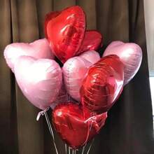 Pink Red Heart Ballloons,14Pcs 18 Inch Light Pink Foil Mylar Heart Shaped Balloons For Valentine's Day Birthday Wedding Engagement Anniversary Party Graduation - Red+Pink - View 5