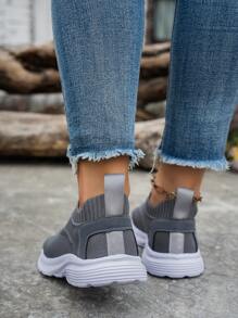 24 قطعة/مجموعة أحذية جري خفيفة الوزن للنساء، أحذية رياضية - رمادي - مشاهدة 4