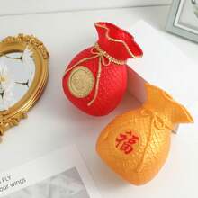 1pc Chinese Style Wheat Ear Lucky Bag Vase, Living Room Decor, Wealth-Attracting Money Bag Vase Ornament, Resin Home Party Decoration Gifts Birthday Graduation
