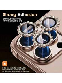 3pcs Compatible With IPhone 11-16 Pro Max Diamond Gear Lens Film, 17 Pro Max Diamond Gear Eagle Eye Lens Film - Gear Silver Lens Film - View 7
